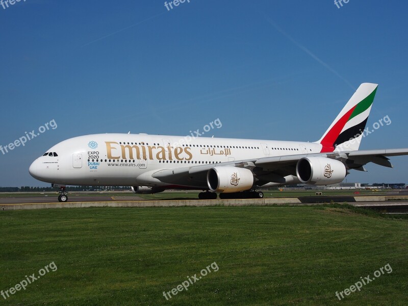 Emirates Airbus A380 Aircraft Plane Airplane