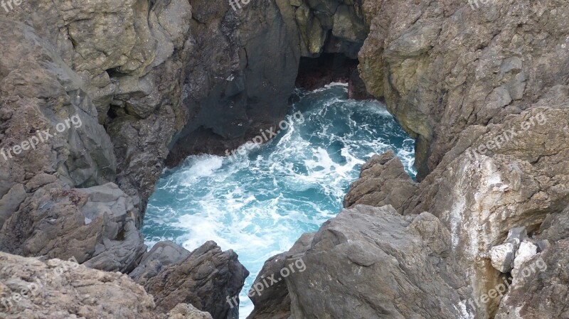 Madeira Porto Moniz Portugal Water Rock