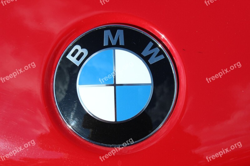 Bmw Logo Company Car Red