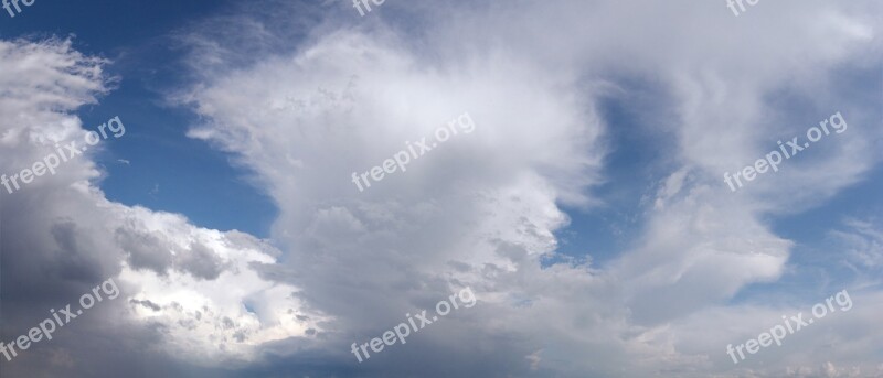 Panorama Sky Clouds Summer Daylight Saving Time