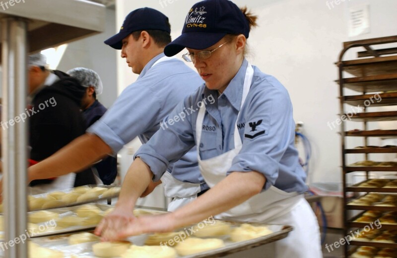 Bakers Baking Bread Cooks Food