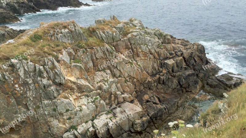 Sea Rock Brittany Coast Surf