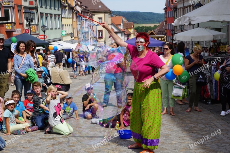 Clown Rottweil Children Funny Soap Bubbles