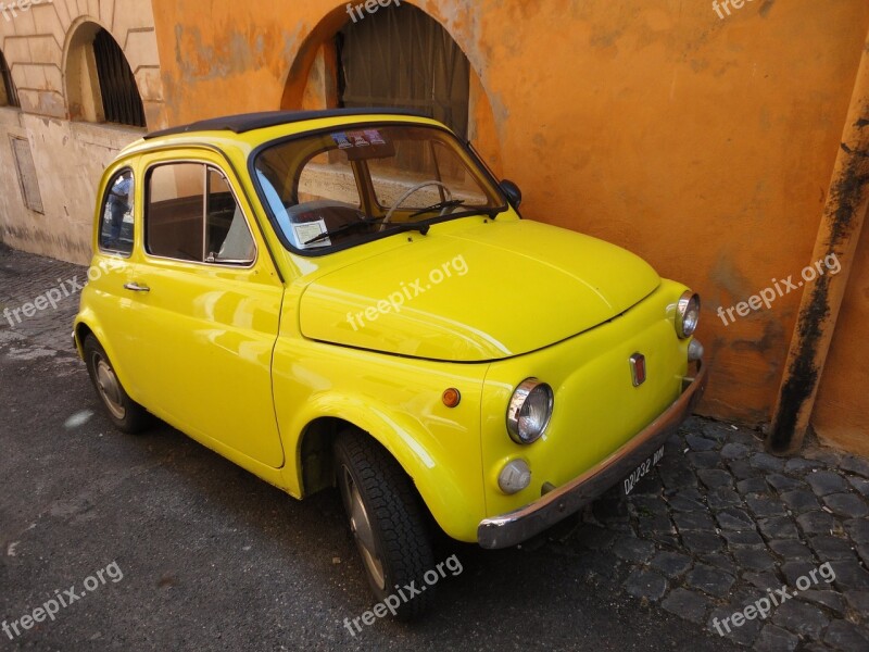 Fiat 500 Car Classic Oldtimer Little