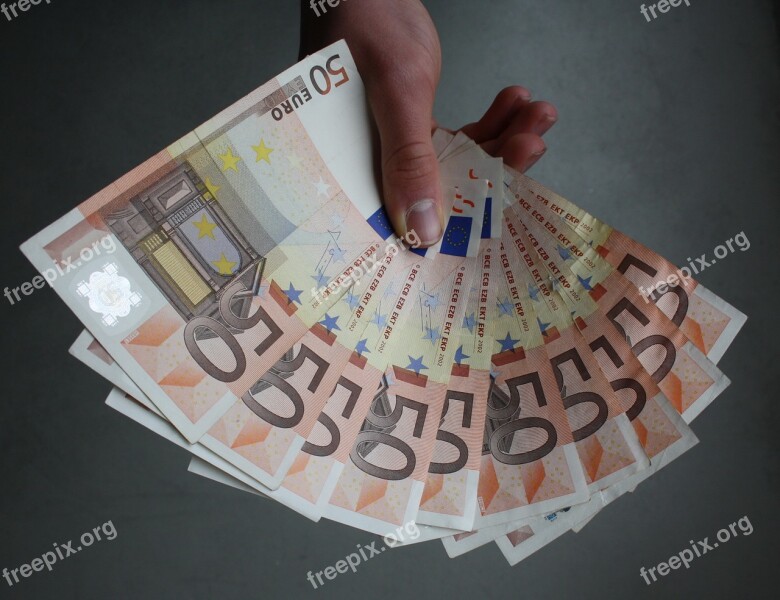 Euro Banknotes Hand Holding Money