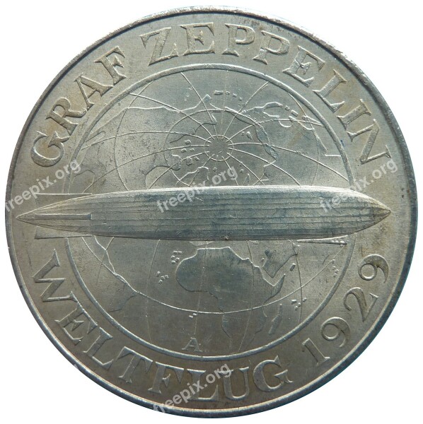 Reichsmark Zeppelin Weimar Republic Coin Money