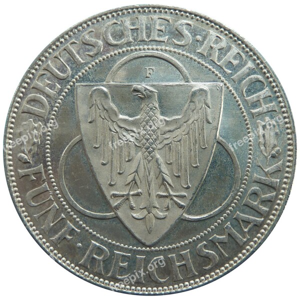 Reichsmark Rhinelands Clearing Weimar Republic Coin Money