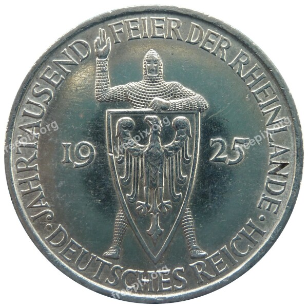 Reichsmark Rhinelands Weimar Republic Coin Money