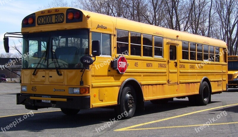 School Bus America Transportation Vehicle Public Transport