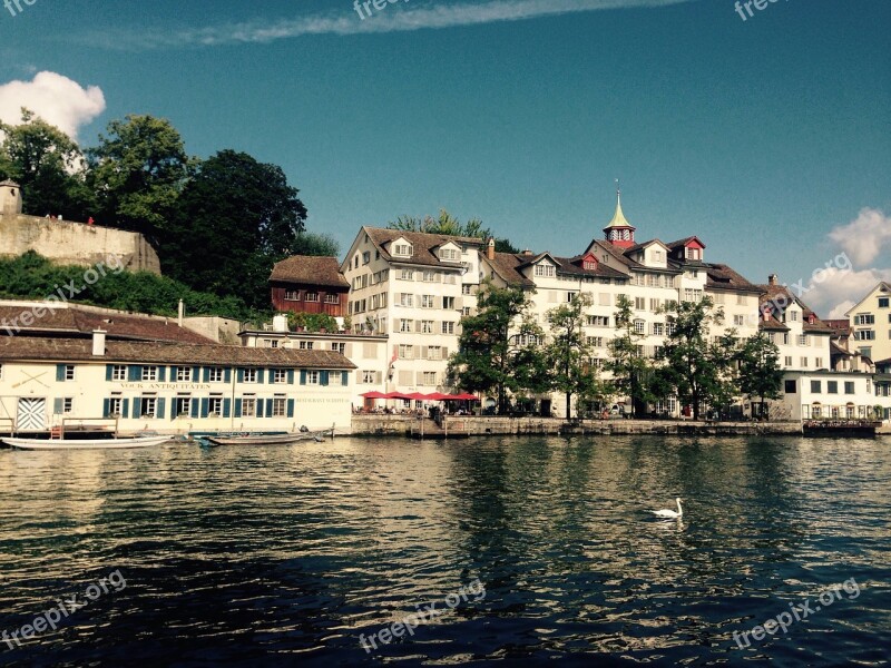 Zurich Lindenhof Switzerland River Free Photos