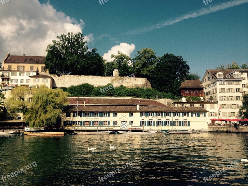 Zurich Lindenhof Switzerland River Free Photos