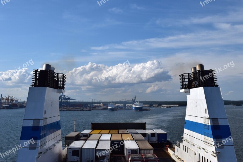 Ship Container Port Helsinki Finland