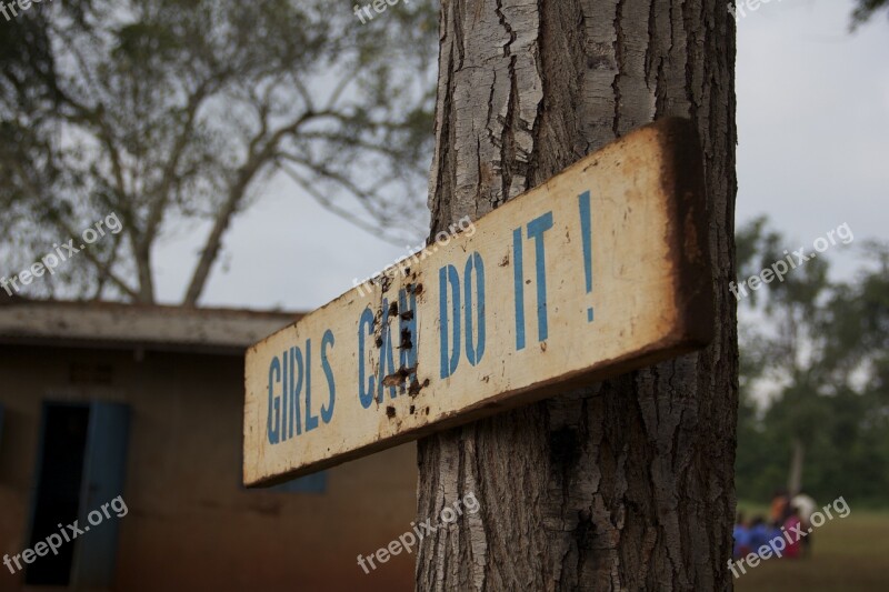 Africa Uganda School Sign Girls