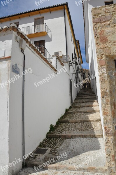 Architecture Street Narrow Street White Buildings Stairs