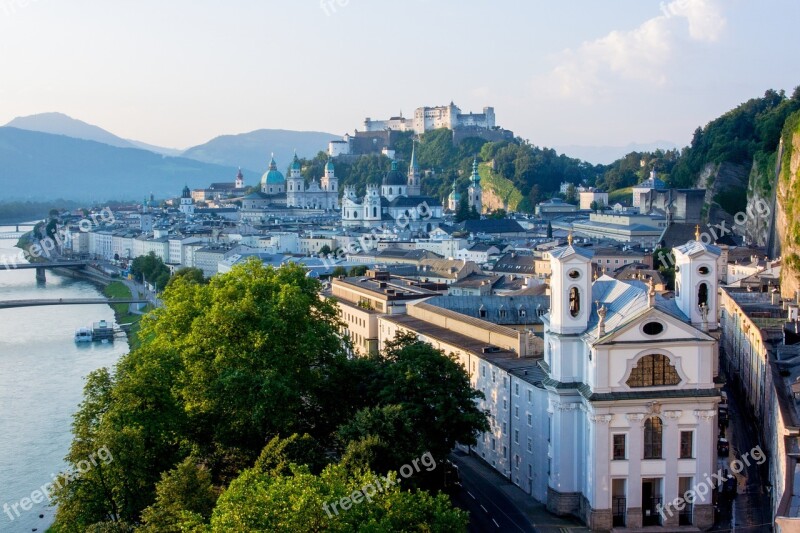 Salzburg Austria Fortress Sunrise Morgenstimmung