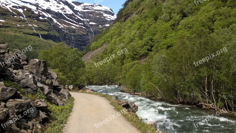 Trail Cycle Path River Landscape Nature