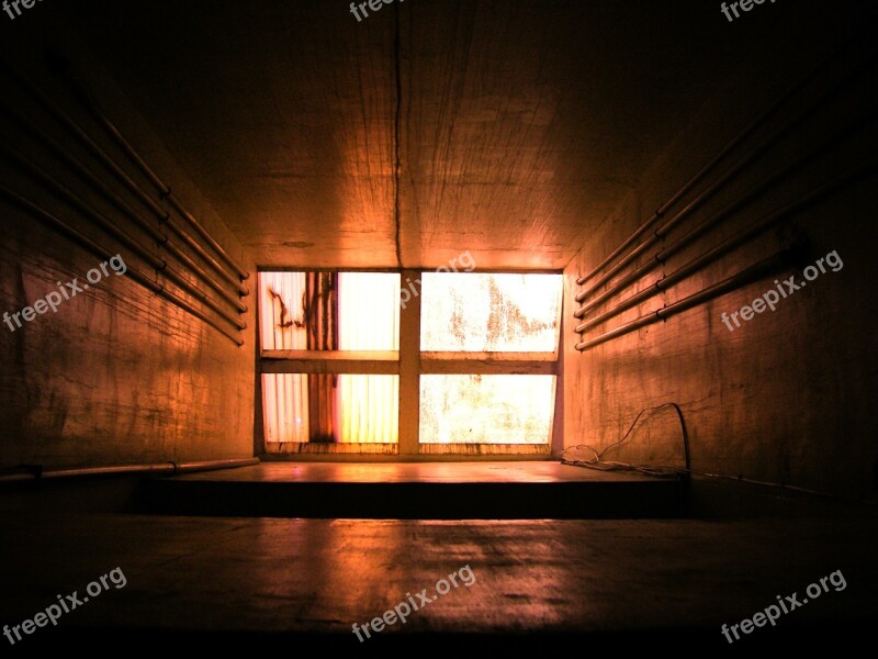 Elevator Shaft Light Rays Industrial Art Free Photos