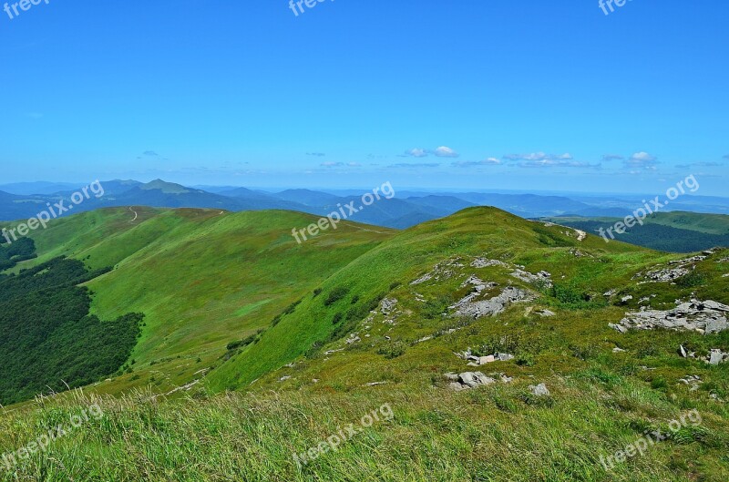 Mountains Landscape View Panorama Bieszczady