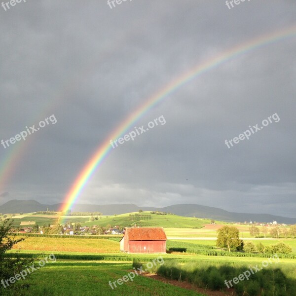 Hallau Oberhallau Rainbow Sun Rain