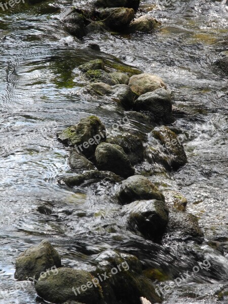 Water Bach Stones Flow Splash