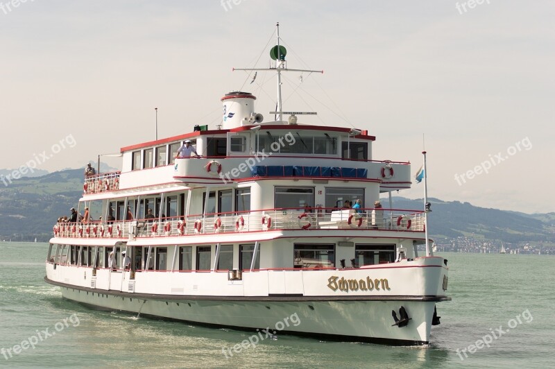 Swabia Ship Lake Constance Harbour Entrance Water