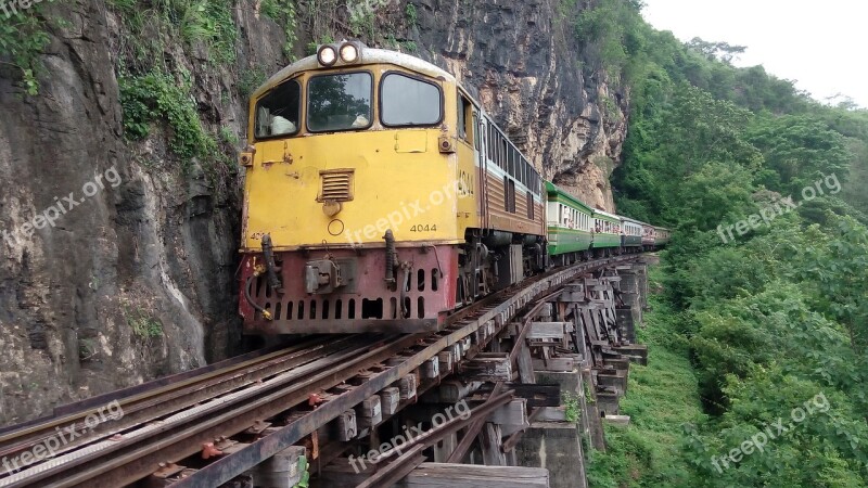 Train Thailand Kanchanaburi Death Railway Free Photos