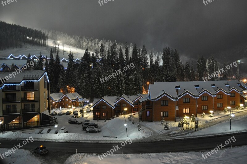 House Chalet Mountains Evening Nature