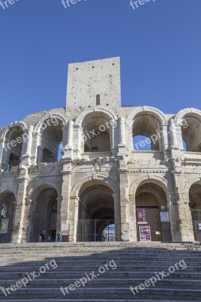 Roman Amphitheater Arena Architecture Arles Provence