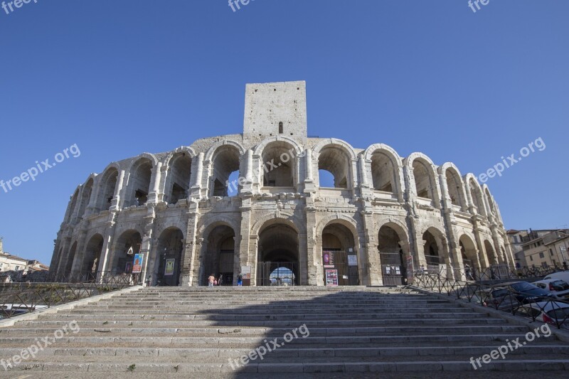 Roman Amphitheater Arena Architecture Arles Provence