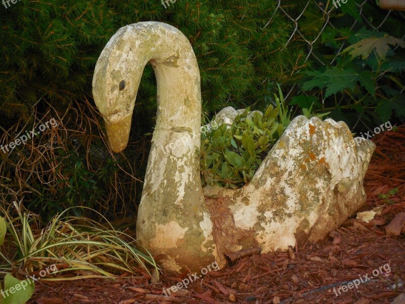 Yard Art Swan Bird Pose Garden