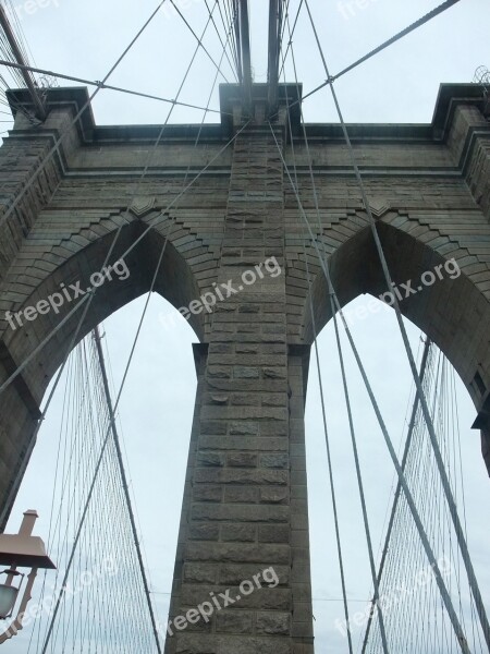 Brooklyn Bridge Bridge New York America Brooklyn