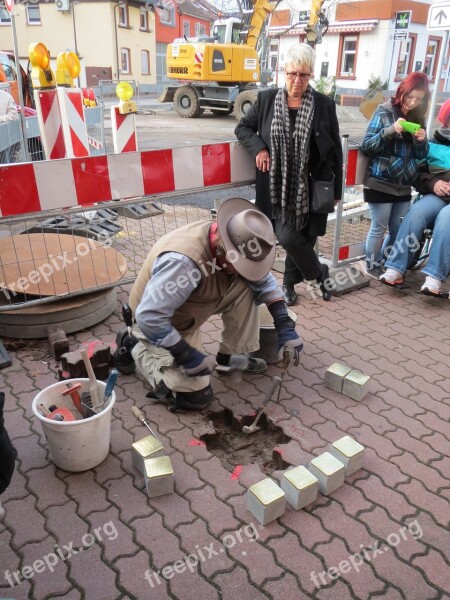 Stolpersteine Hockenheim Construction Memorial Stumbling Blocks