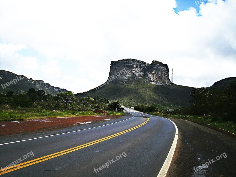 Landscape Mountain Green Sky Clouds