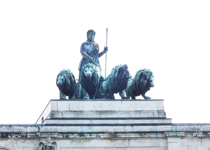 Munich Siegestor Bavaria With Lion Bavaria Free Photos