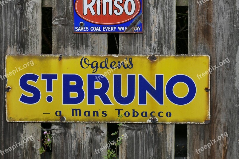 Tobacco Sign Metal Vintage Smoke