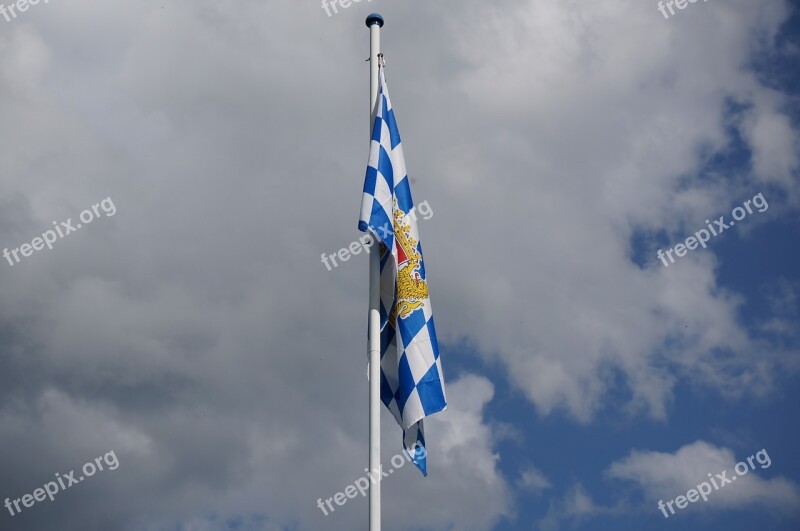 Bayern Flag Calm Flag Flagpole Bavaria