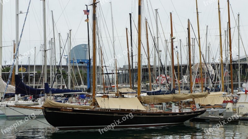 Barcelona Port Ship Spain Mediterranean