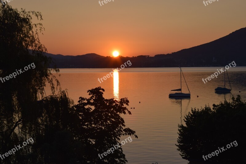 Abendstimmung Sunset Lake Attersee Austria