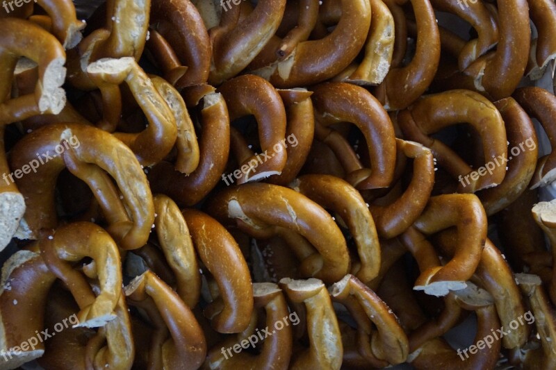 Pretzels Pretzel Cut In Half Halves Southern Germany