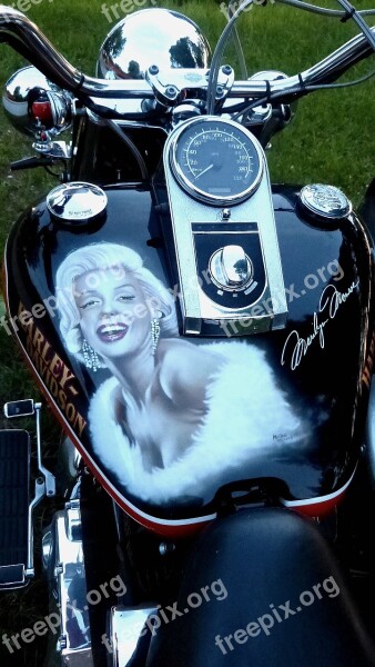 Harley Davidson Marilyn Monroe Motorcycle Free Photos