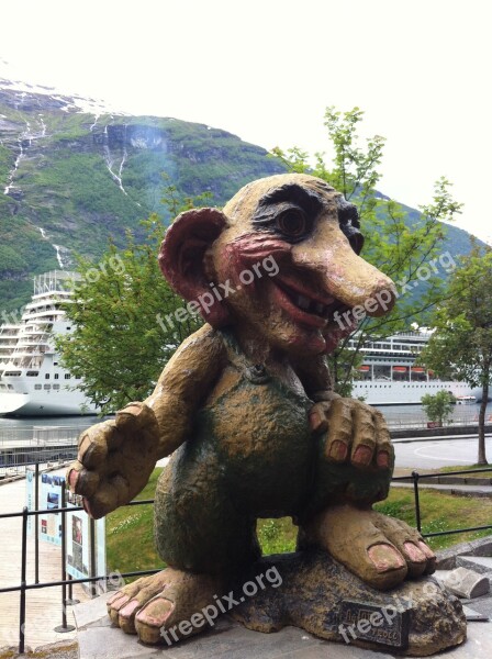 Norway Geiranger Geirangerfjord Figure Troll