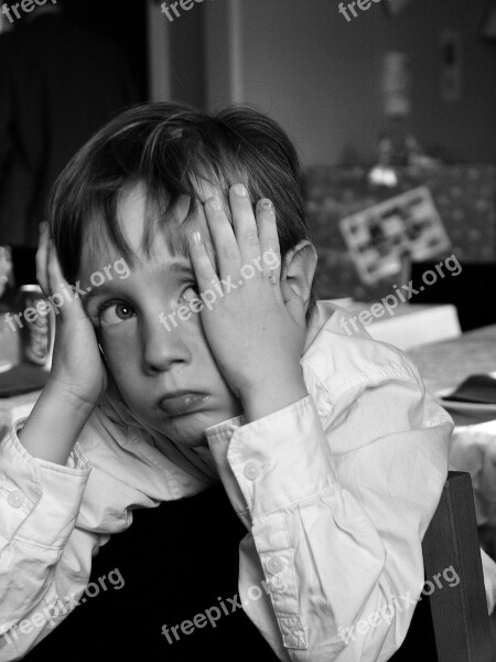 Boy Sur Disappointed Black White Free Photos