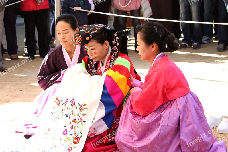 Korean Traditional Wedding Bride Marriage Ceremony Wedding