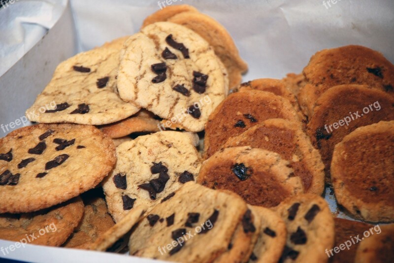 Cookies Chocolate Chips Snack Dessert Baked