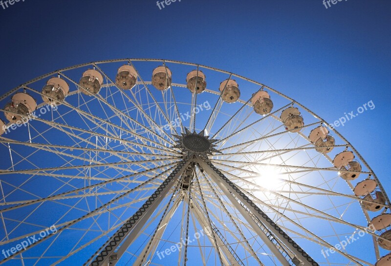 Ferris Wheel Sky Sun Beach Promenade Baltic Sea