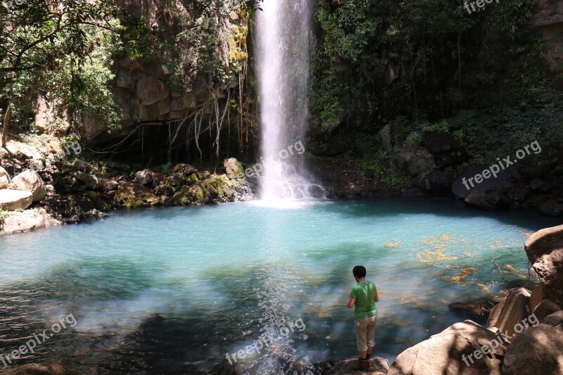 Hiker Cascade Costa Rica Free Photos