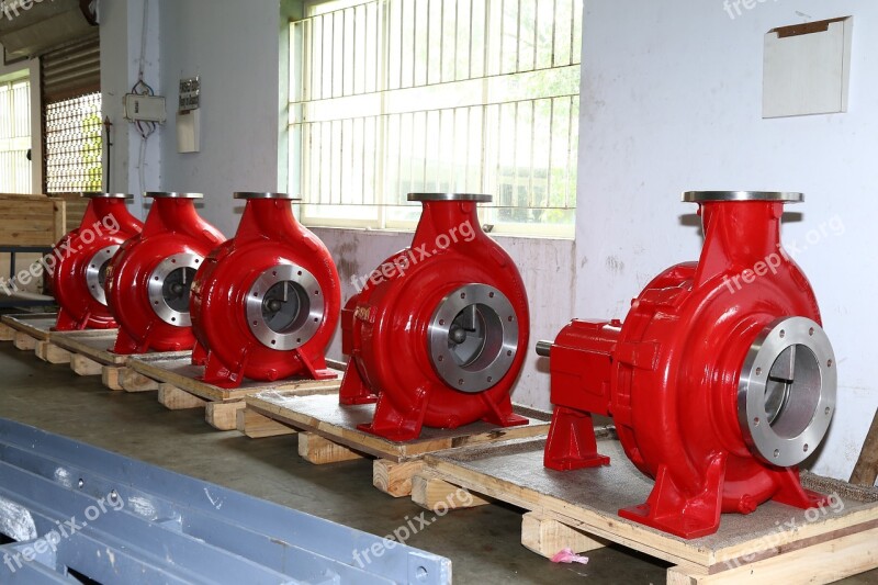 Pumps Red Industrial Equipment Metal