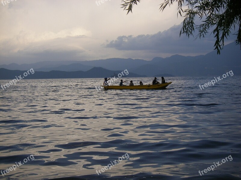 Water Lugu Lake Ship Free Photos