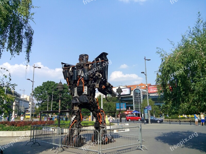 Transformer Art Sculpture Metal Belgrade