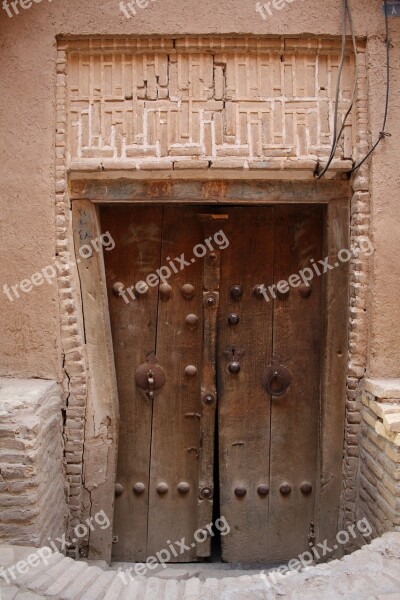 Door Yazd Desert City Dřevěnné Doors Mud House